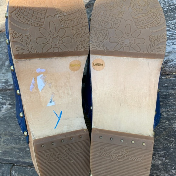 Lucky brand blue leather clogs size 8.5 - Picture 6 of 9